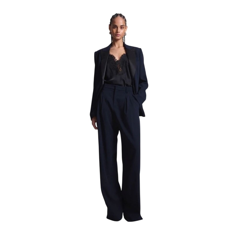 A.L.C. Charles Pants sz 0 Wide Leg High Rise Minimalist‎ Wool Blend Quiet Luxury